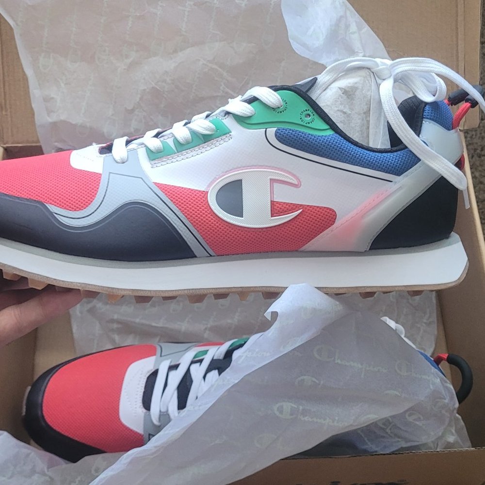 RARE Sz 12 Champion Relay Fused CP102486M Mens White Sneakers Shoes